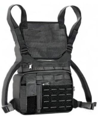 Lightweight Tactical Chest Bag, Water-Resistant Running Vest Pack with Phone Holder for Men & Women (Graphite)