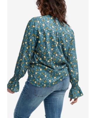 Women's Floral Notch-Neck Blouse