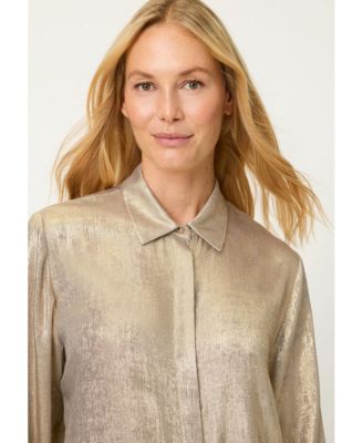 Women's Metallic Crinkle Shirt