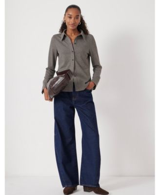 Women's Fitted Check Jersey Shirt