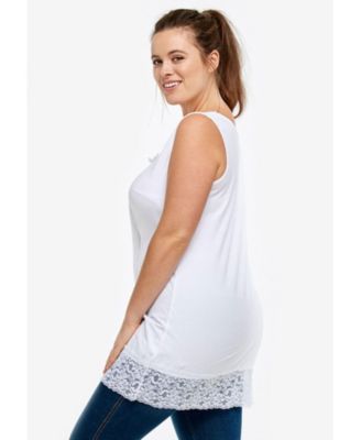 Plus Size Lace Hem Tunic Tank