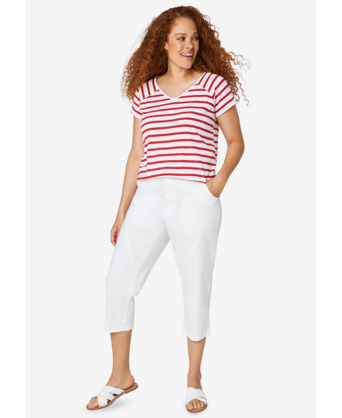 ellos Plus Rounded V-Neck Tee