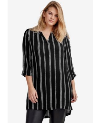 Women's Notch Neck Crinkle Tunic