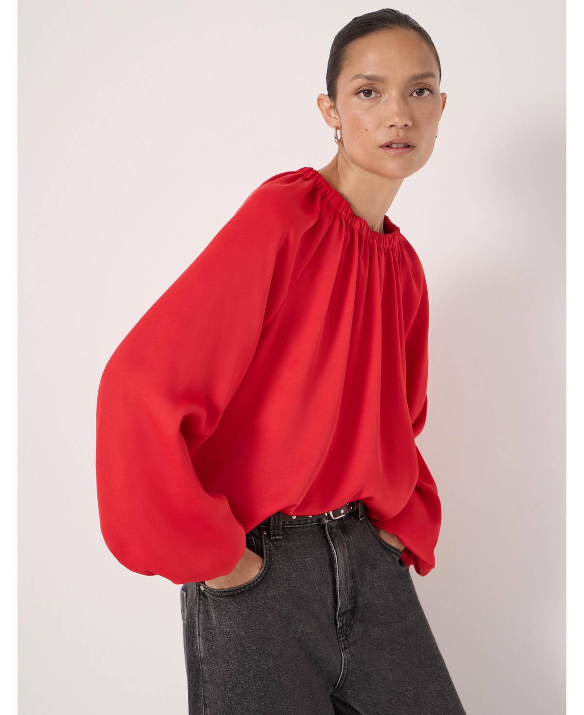 Hush Women's Satin Bubble Hem Top