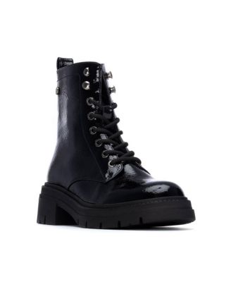 Women's Patent Leather Combat Booties By XTI