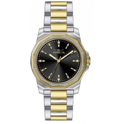 Women's 49112 Speedway Quartz 3 Hand Black Dial Watch