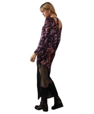 Women's Column Lace Panel Midi Dress