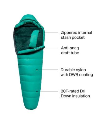 Women's Kelty Cosmic Ultra 800 DriDown Sleeping Bag: 20F Down 25 to 5 Degree Down Bags