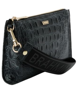 Adia Croc-Embossed Small Zippered Wristlet 