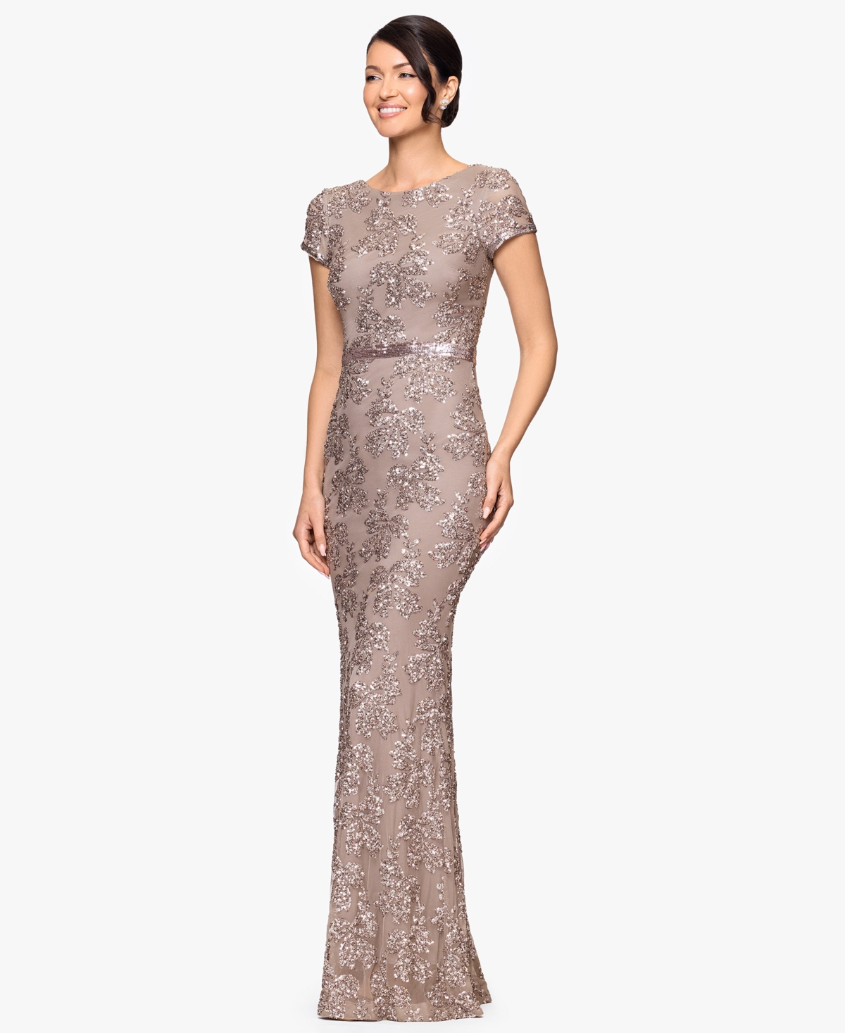 Betsy & Adam Women's Crewneck Dress In Gray