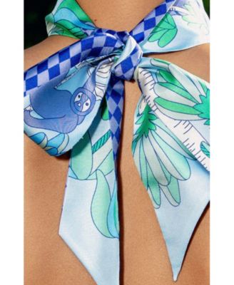 Silk Skinny Scarf Jungle Party