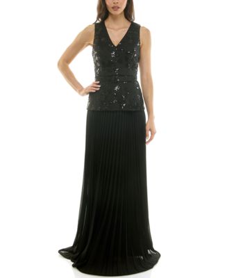 Taylor Women's Drop Waist Sequin V-Neck Dress - Ink Blue - Size 2