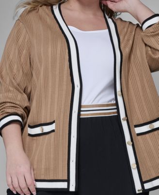 Women's Plus Size V-Neck Button Front Cardigan