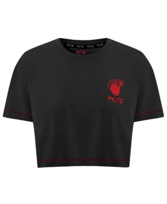 Women's Cotton Stitch Detail Cropped T-Shirt