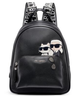 karl lagerfeld mini backpack Ikon nylon small flap | Black | Women and a handle. Karl Lagerfeld Fancy Mini Backpack