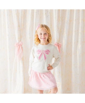 Baby Girls Pearl Bow Patch Sweatshirt
