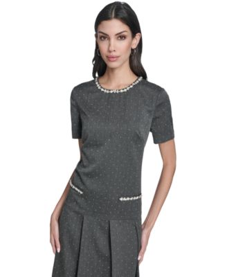 Women's Drop Waist Short-Sleeve Dress