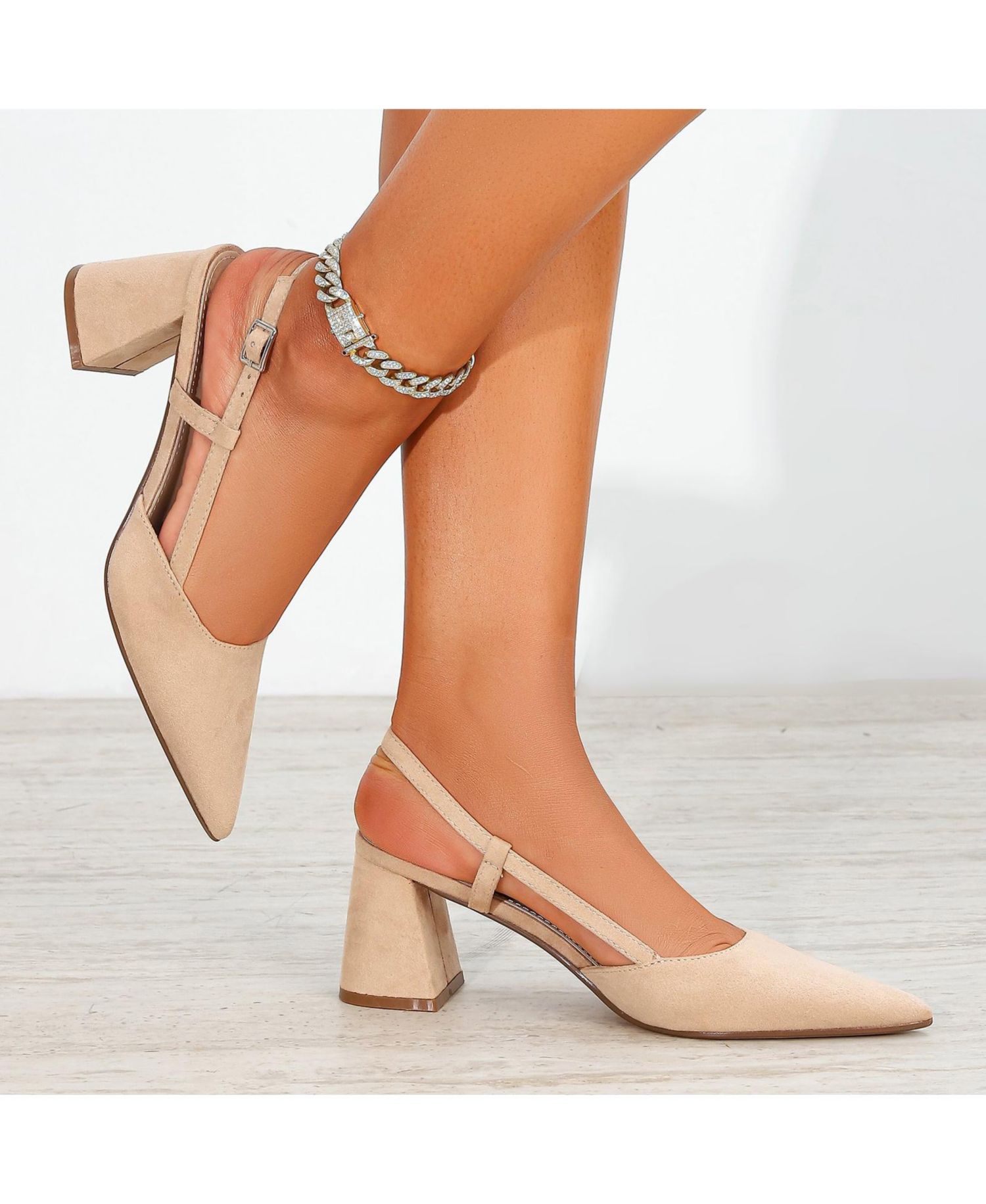Women's Carrington Faux Suede Slingback Block Heel Pumps