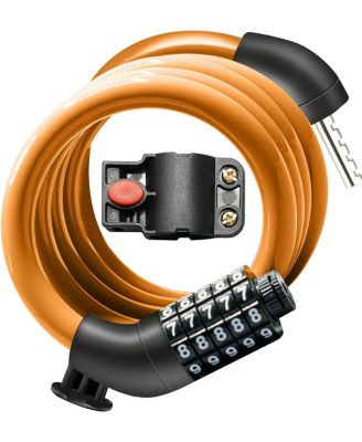 Bike Lock Cable with Combination, Heavy-Duty 5-Digit Resettable Bicycle Lock Anti-Theft, w/ Mounting Bracket for Bicycle and Scooters