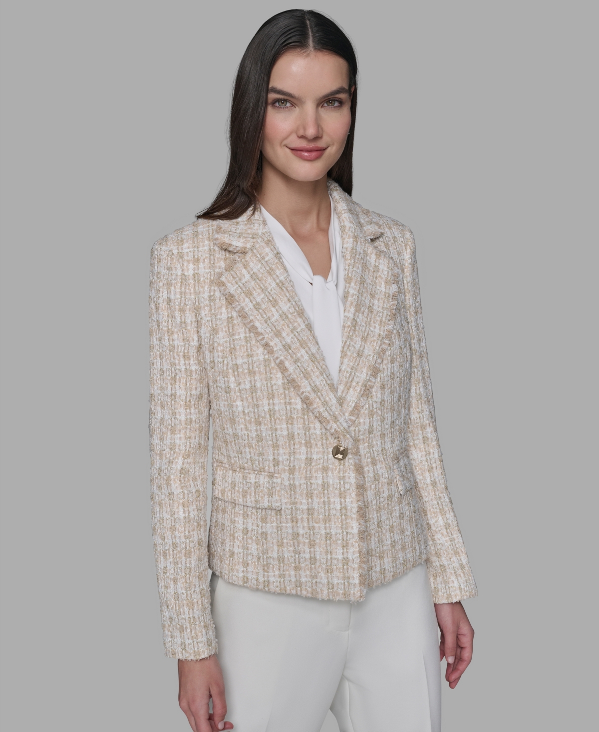 Karl Lagerfeld Women's Single Button Jacket In Multi