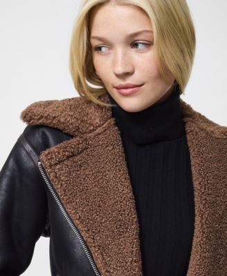 Women's Collared Faux Suede Zip-Up Jacket