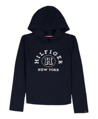 Tommy Hilfiger - Girls 7-16 Rib Popover Long-Sleeve Hoodie
