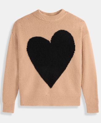 Women's Crewneck Heart Sweater, Macy's Exclusive