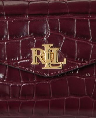 Crocodile-Embossed Small Farrah Satchel Bag