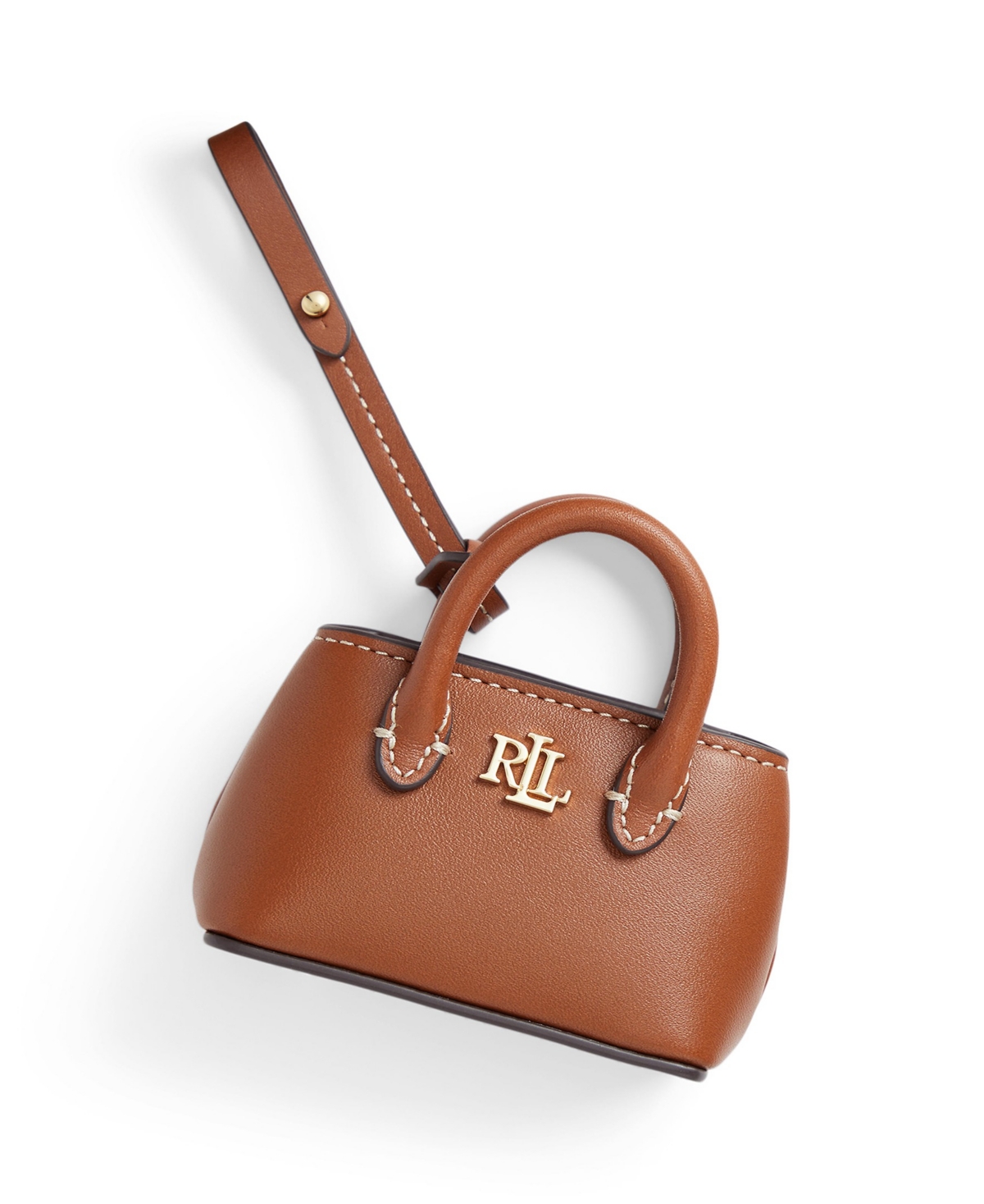 Ralph Lauren Leather Pouch Charms In Brown