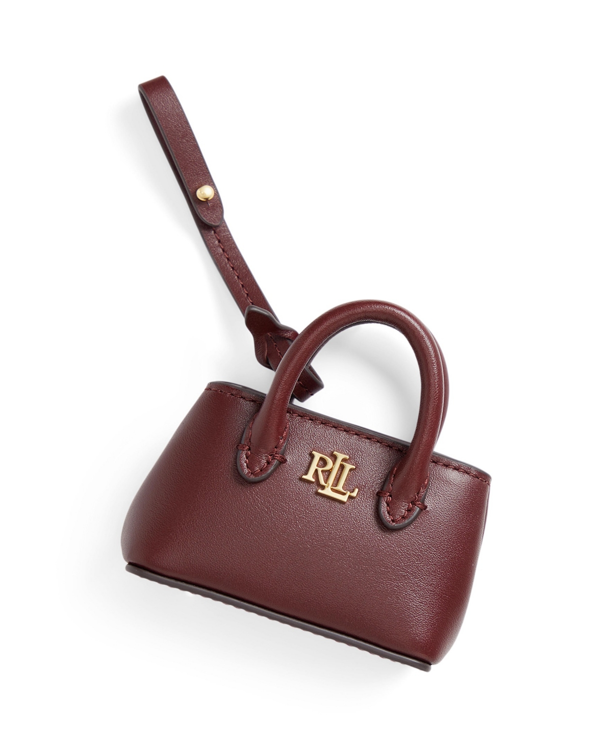 Ralph Lauren Leather Pouch Charms In Burgundy