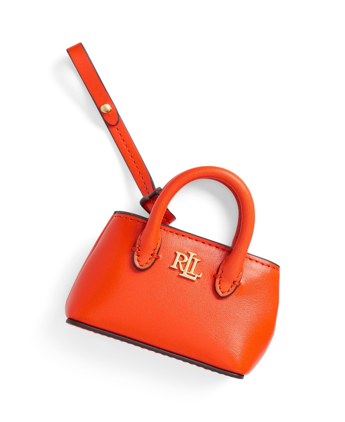 Ralph Lauren Leather Pouch Charms In Orange