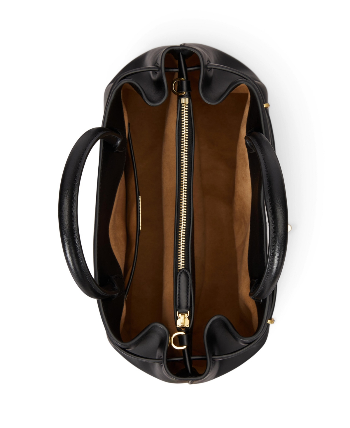 Ralph Lauren Leather Blaike Satchel Bag In Black