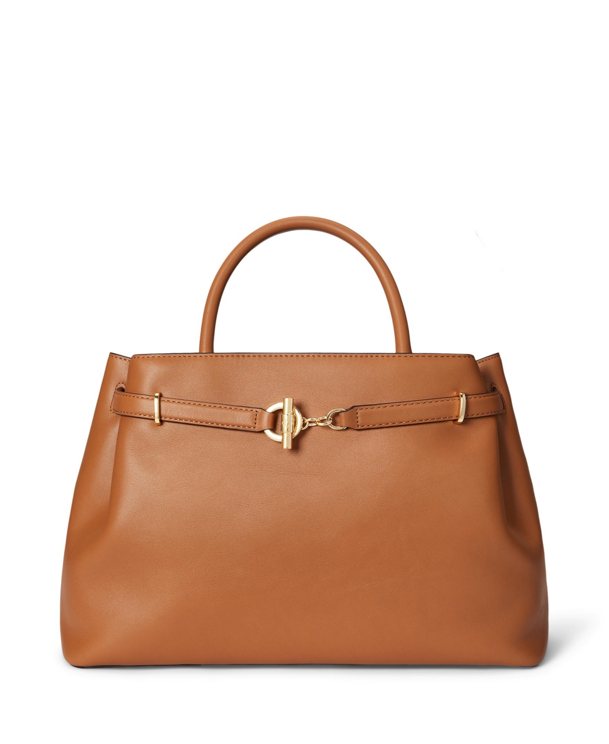 Ralph Lauren Leather Blaike Satchel Bag In Brown