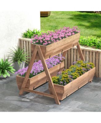Vertical Raised Garden bed with 3 Wooden Planter Boxes