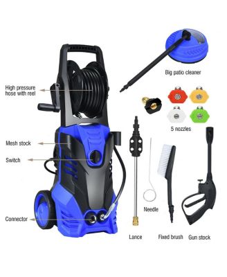 3000 PSI Electric High Pressure Washer With Patio Cleaner