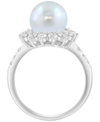 Freshwater Pearl (12mm) and Lab Grown Diamond Ring (1-1/2 ct. t.w.) in Sterling Silver