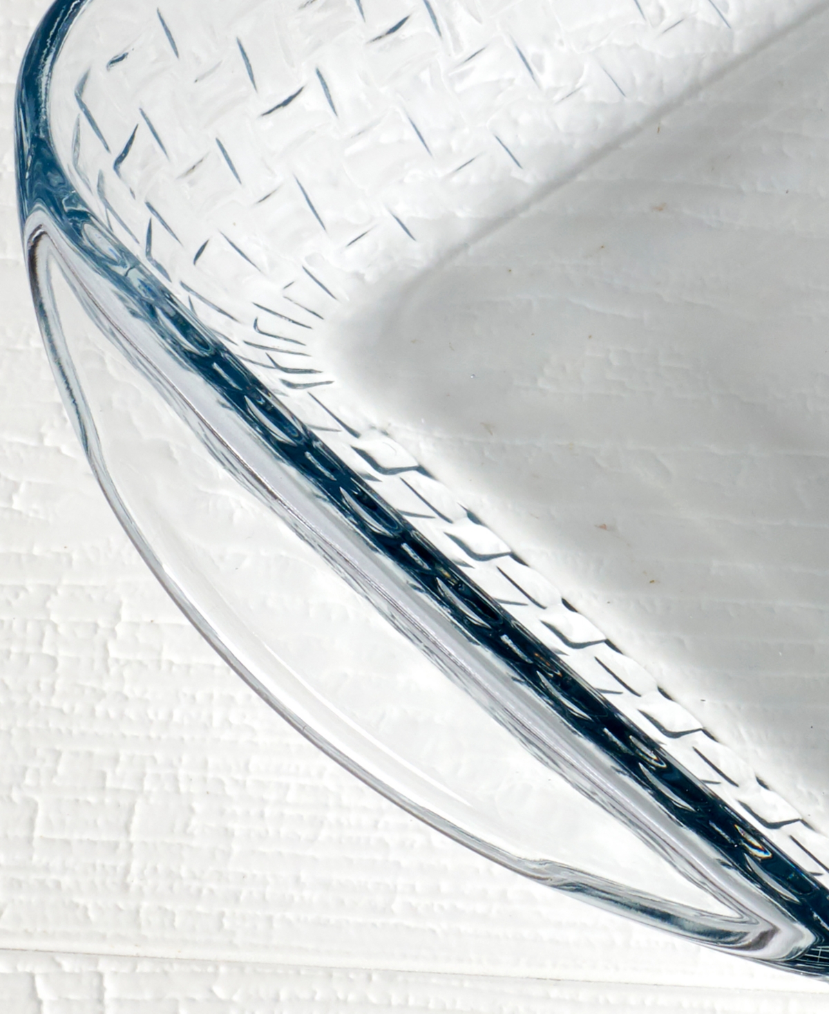 Anchor Hocking Glass Square Basketweave Embossed Cake Dish