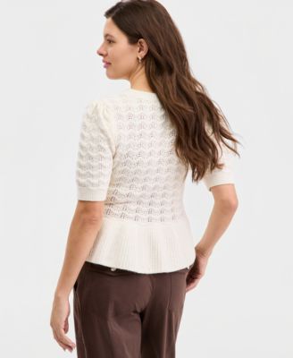 Women's Ruffle-Hem Sweater Top, Macy's Exclusive
