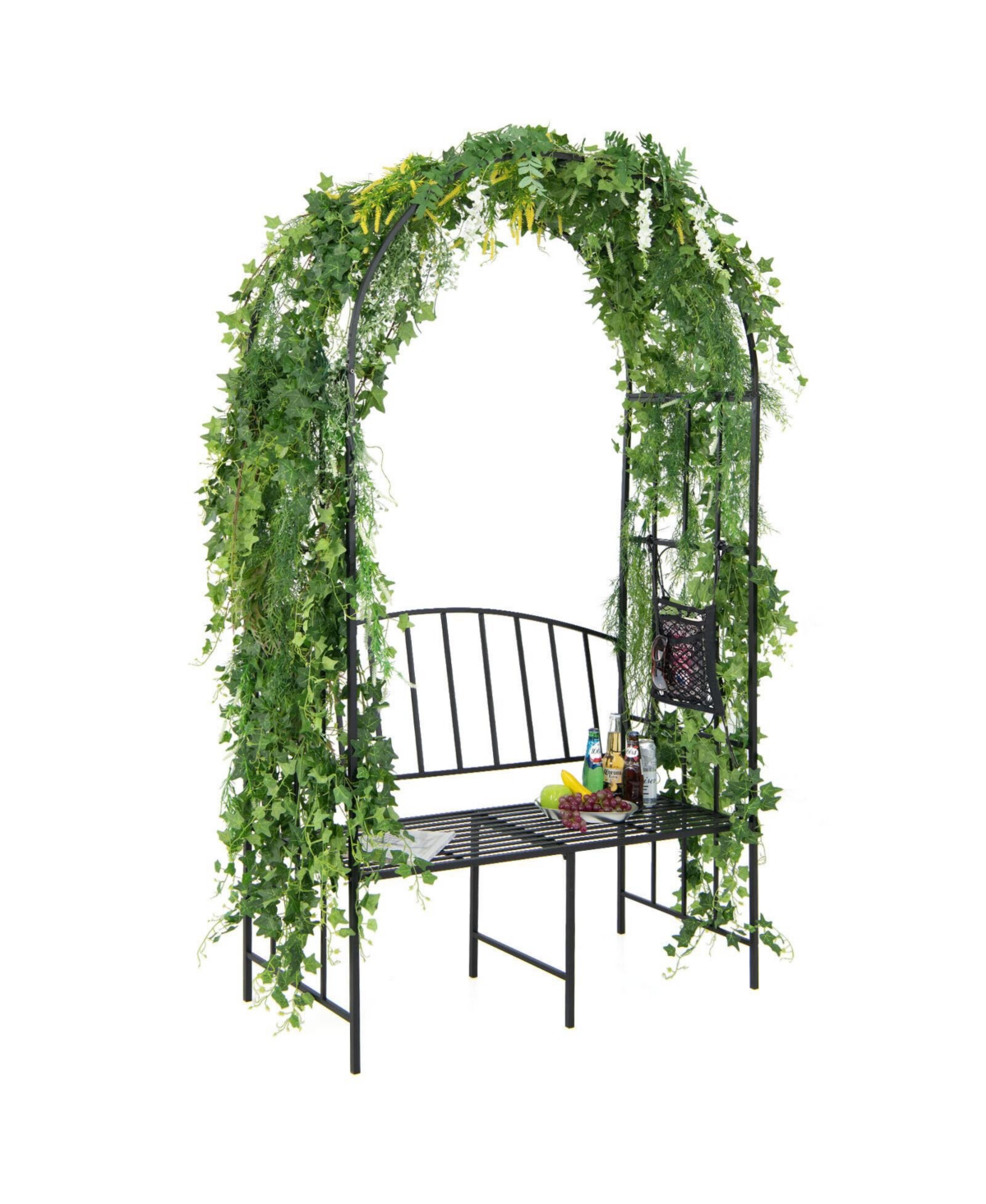 Steel Garden Arch with 2-Seat Bench