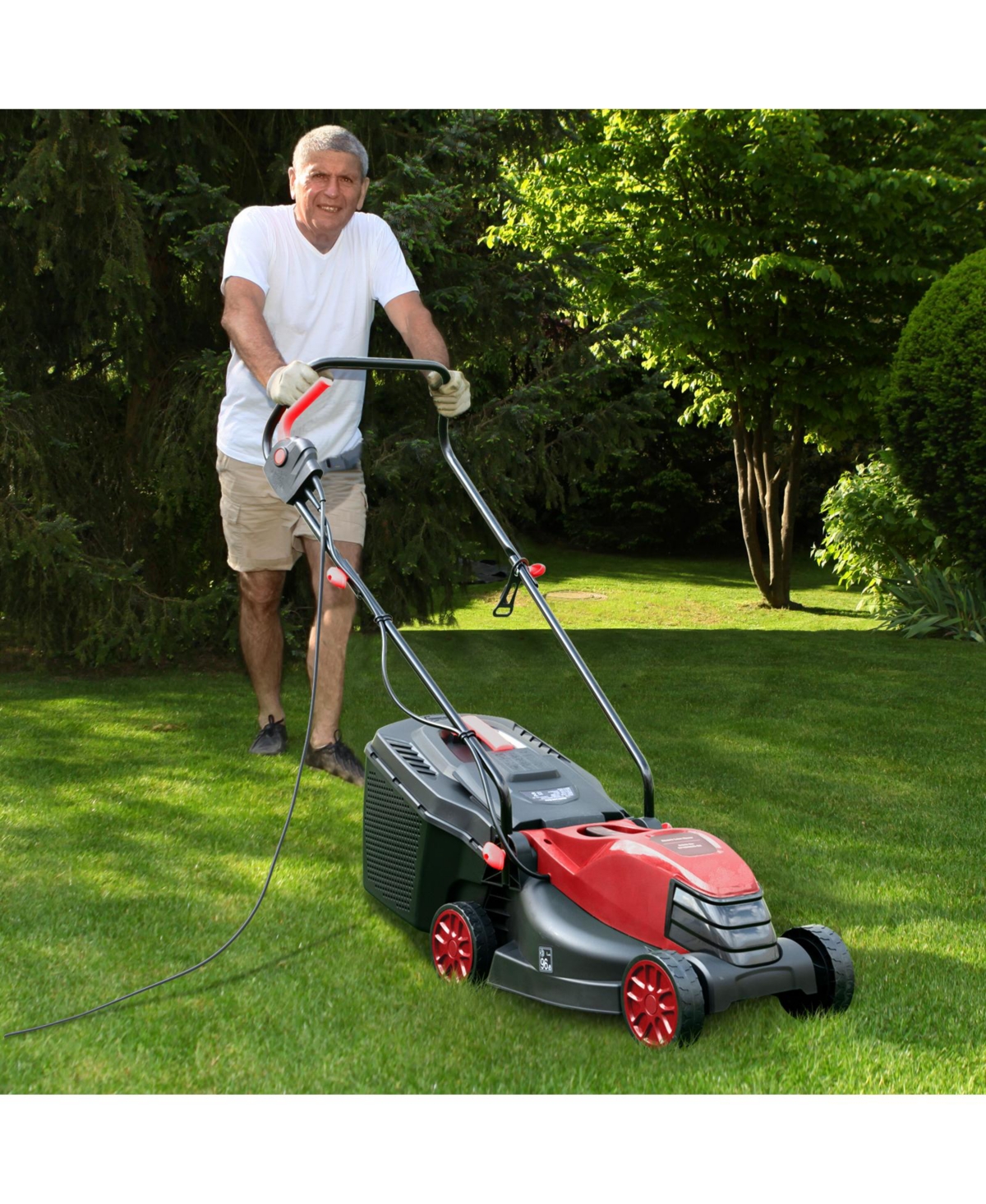12-amp 13.5 Inch Adjustable Electric Corded Lawn Mower with Collection Box