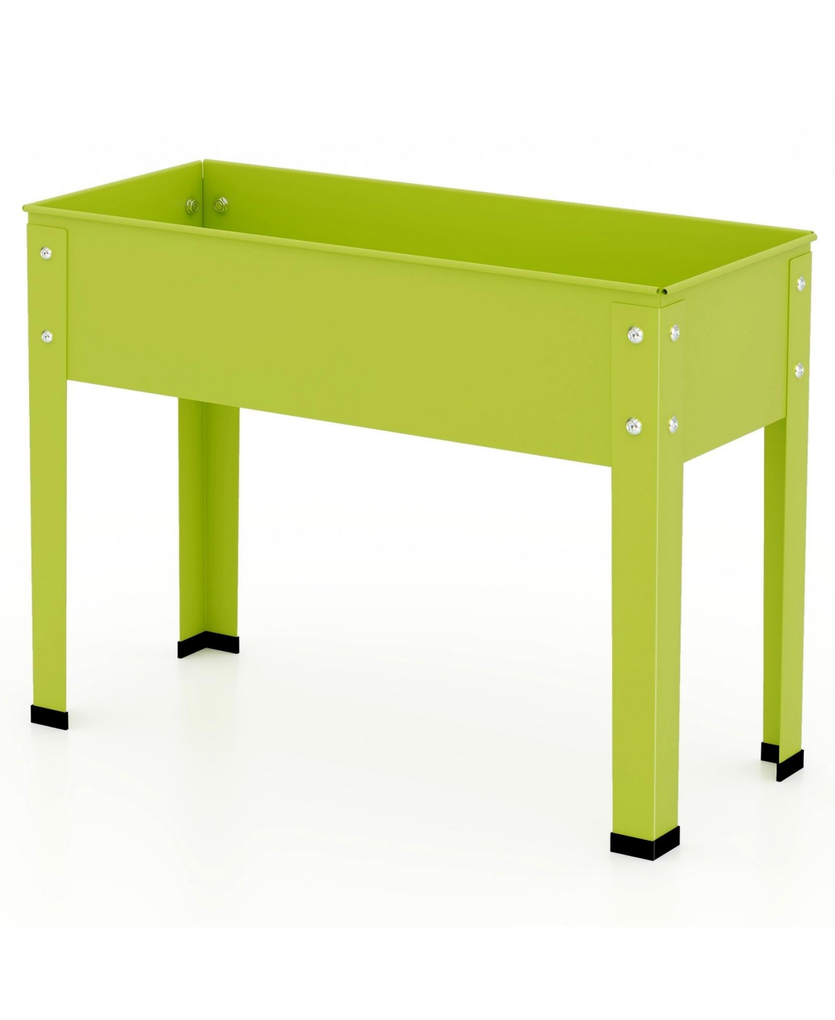 Metal Raised Garden Bed with Legs and Drainage Hole-24 x 11 x 18 inches