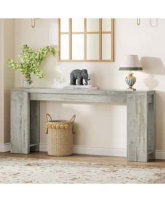 70.9-Inch Extra Long Console Table, Farmhouse Wood Sofa Table Behind Couch, Narrow Entryway Accent Table