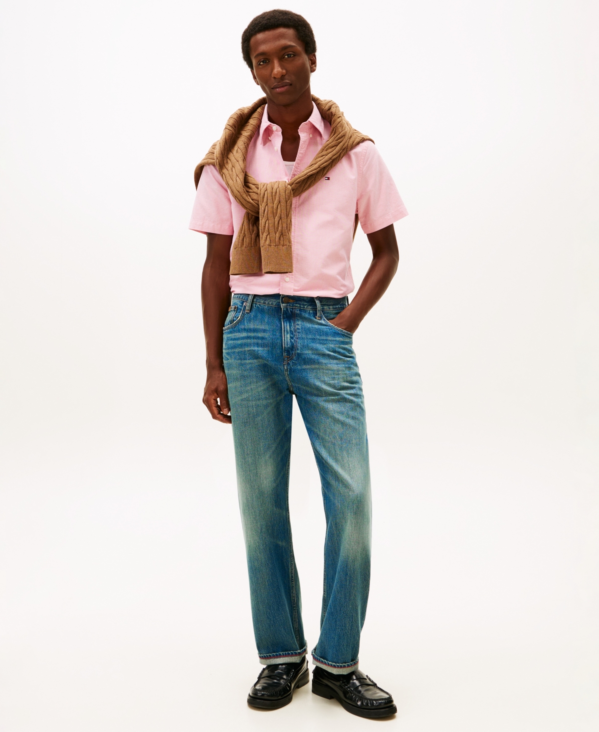 Tommy Hilfiger Men's Heritage Oxford Regular-fit Button-down Shirt In Pink