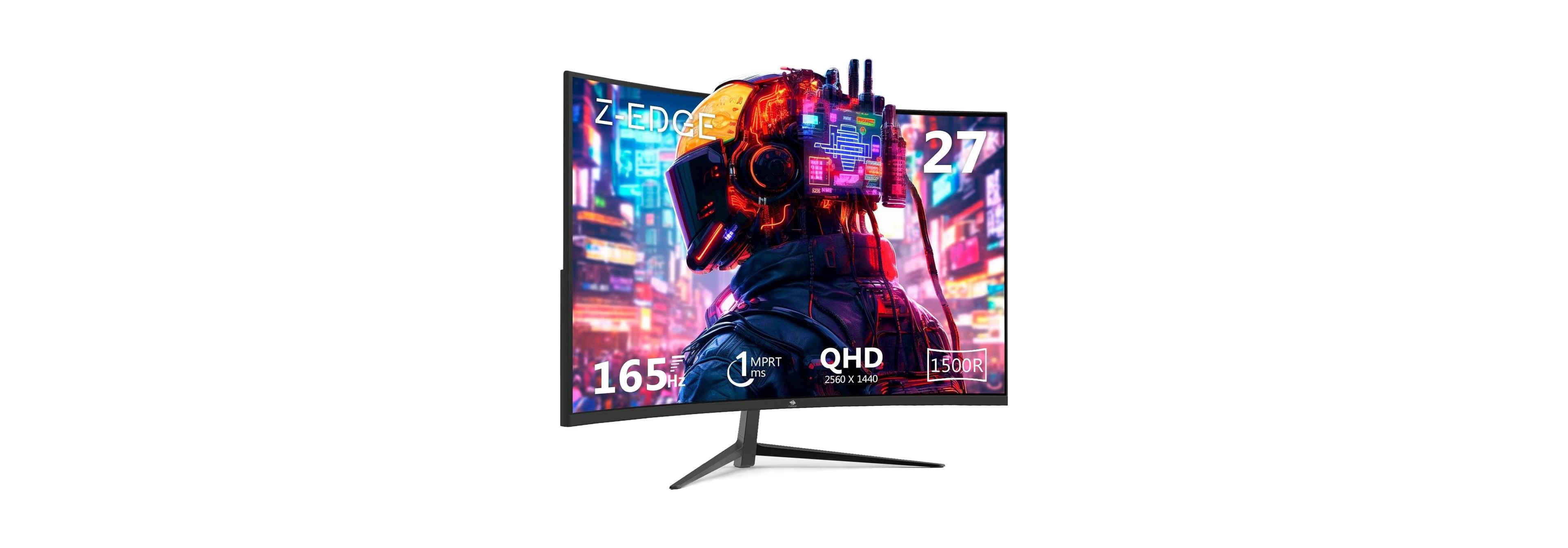 Z-edge 27" Curved Qhd 165Hz 1ms Gaming Monitor