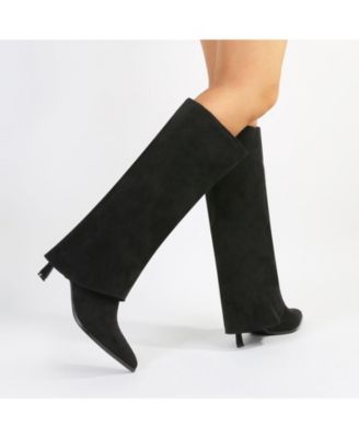 Women's Treasure Suede Fold-Over Knee High Boots