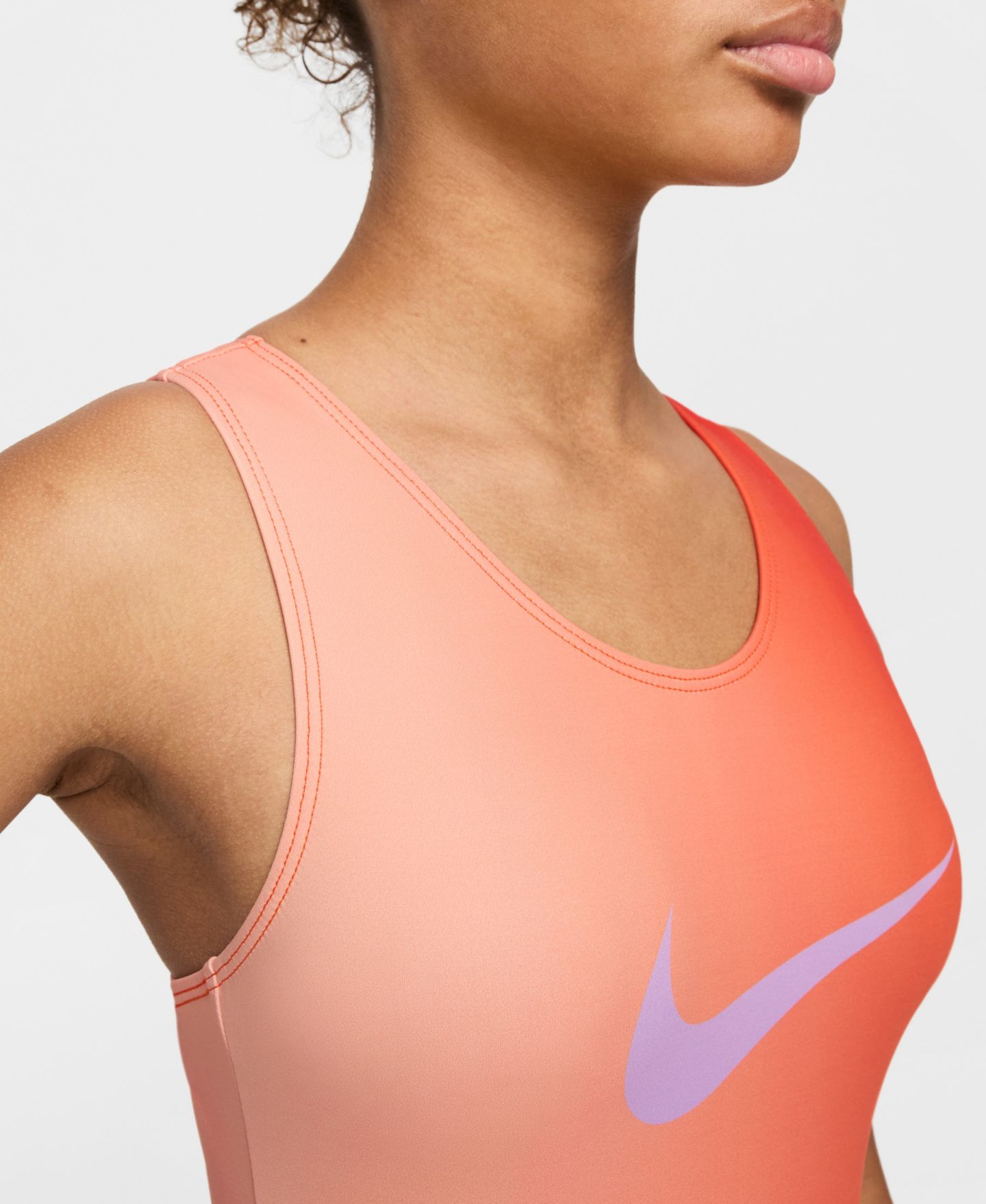 Детский гимнастический купальник Nike Gymnastics Sunrise Ombre для девочек 7-16 лет, цвет: Оранжевый — фото 4