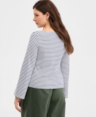 Women's Knit Long-Sleeve Boat-Neck Top, Macy's Exclusive