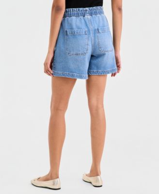 Women's High-Rise Paperbag-Waist Jean Shorts, Macy's Exclusive