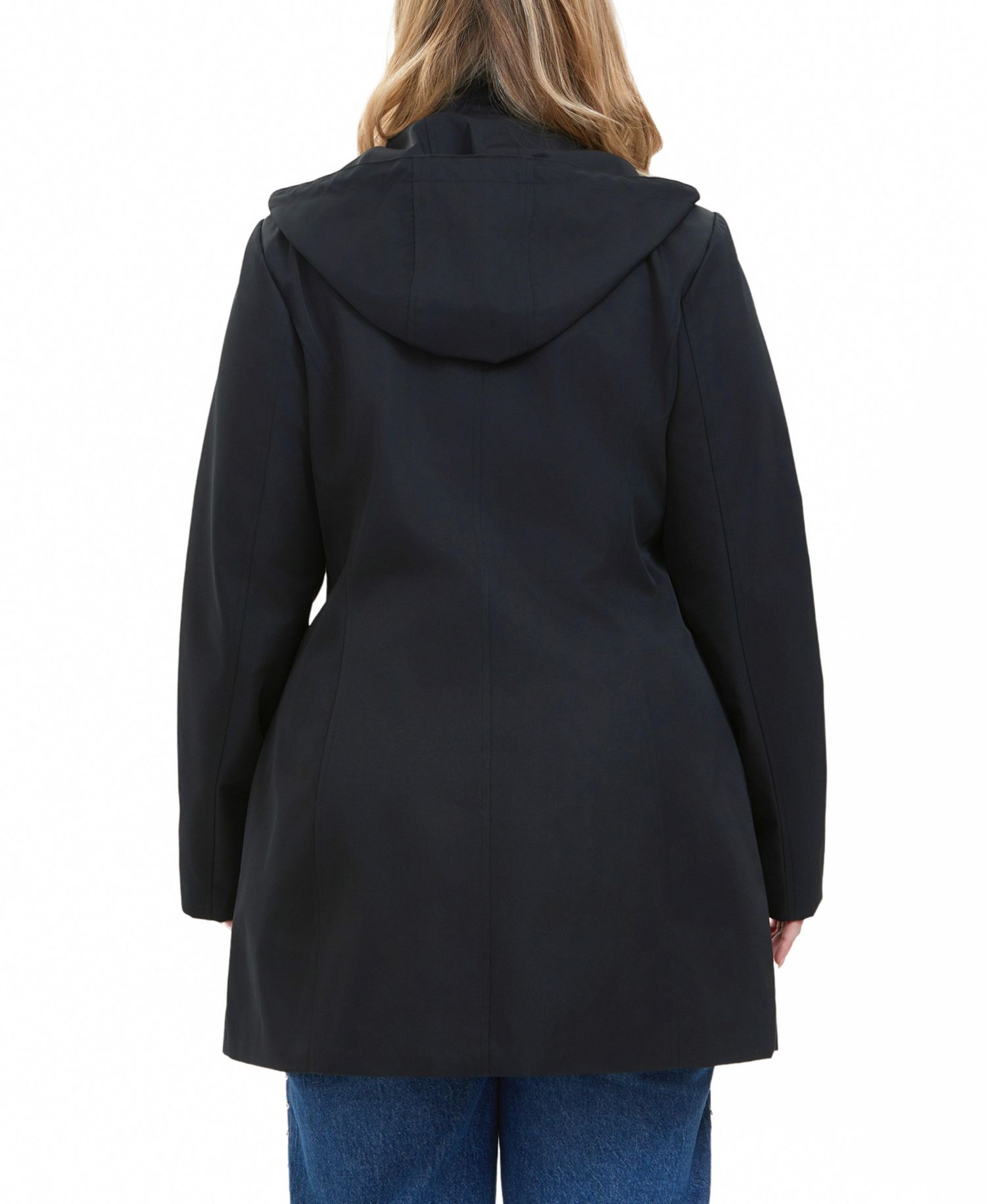 Plus Size Water-Resistant Hooded Anorak Jacket