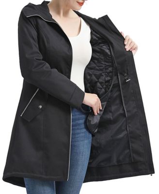 Plus Size Hooded Water-Resistant Coat